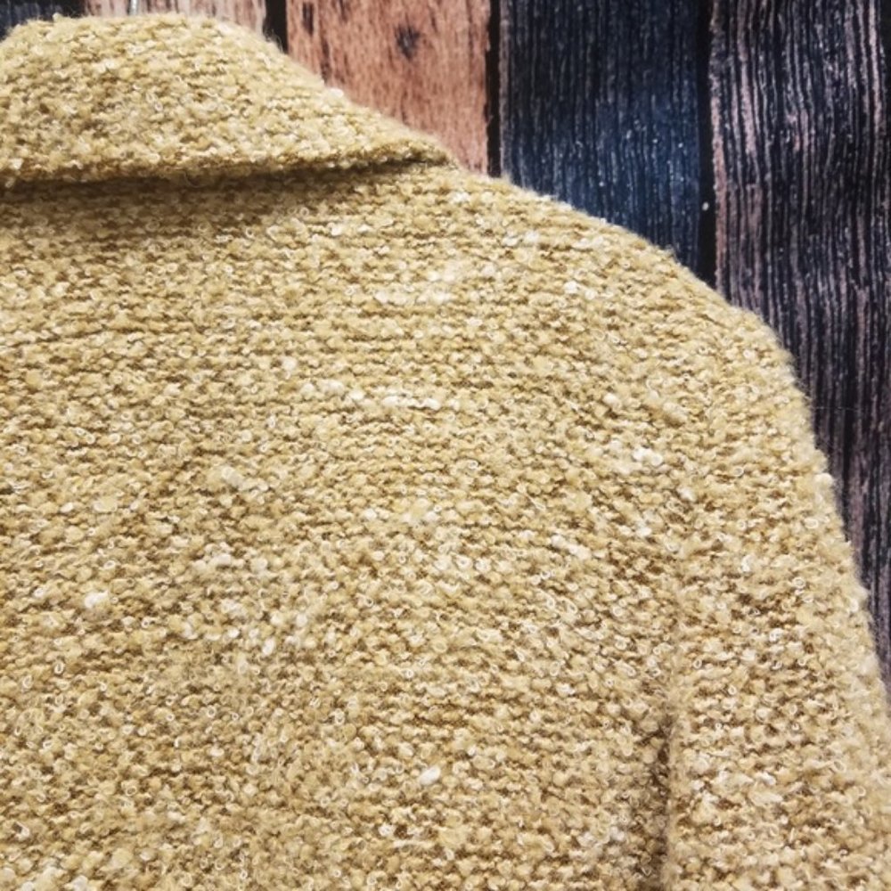 Textured Loop Tweed Tan Blazer - Picture 3 of 8